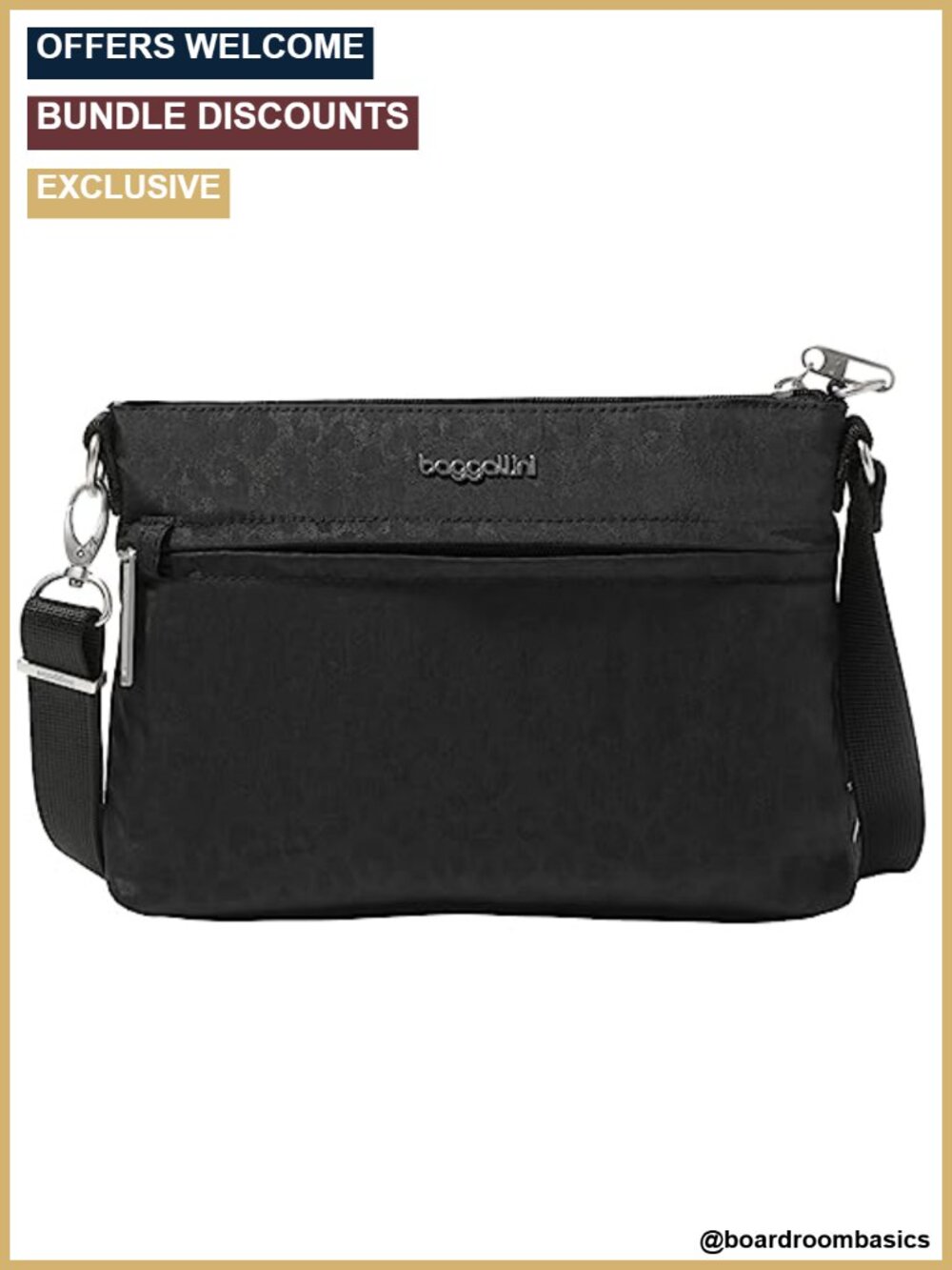 Anti-Theft Crossbody Bag RFID Protected Slash Resistant Adjustable Strap